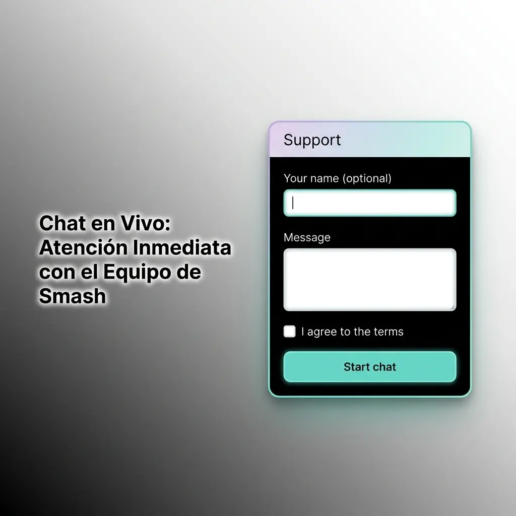 Chat en vivo de Smash Casino con agente respondiendo consultas en tiempo real desde plataforma web o móvil