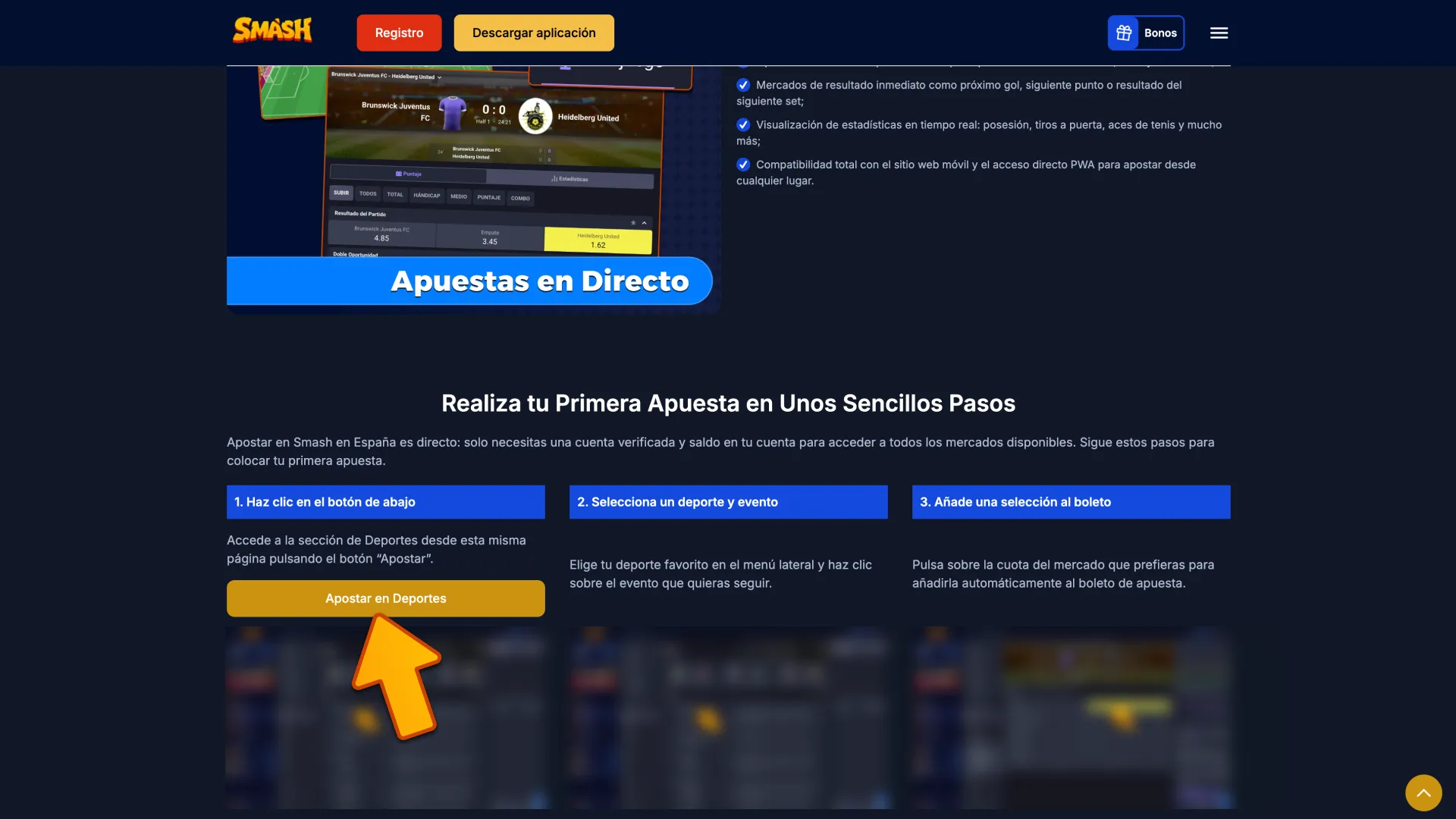 Haz clic en el botón de abajo para entrar a Smash.
