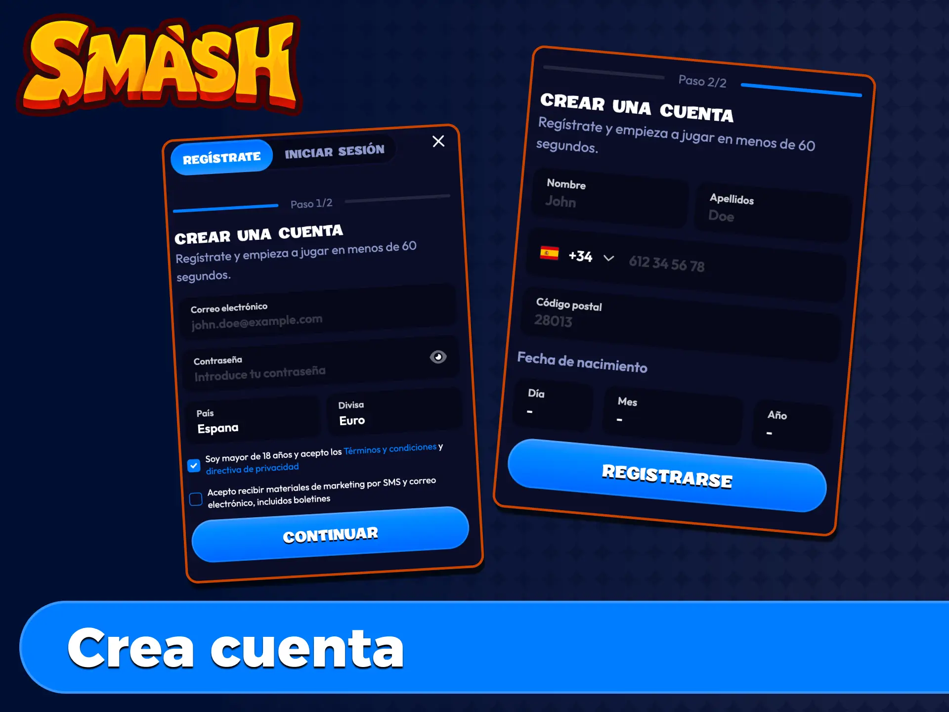 Pulsa el botón de registro en Smash y empieza a ganar hoy.