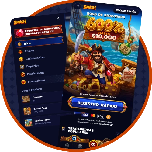 Instala la PWA del casino Smash и juega desde tu móvil.
