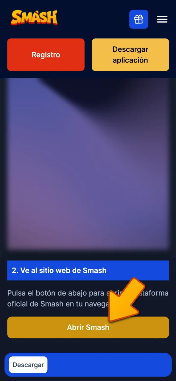 Pulsa el botón inferior para ir al sitio web oficial de Smash.