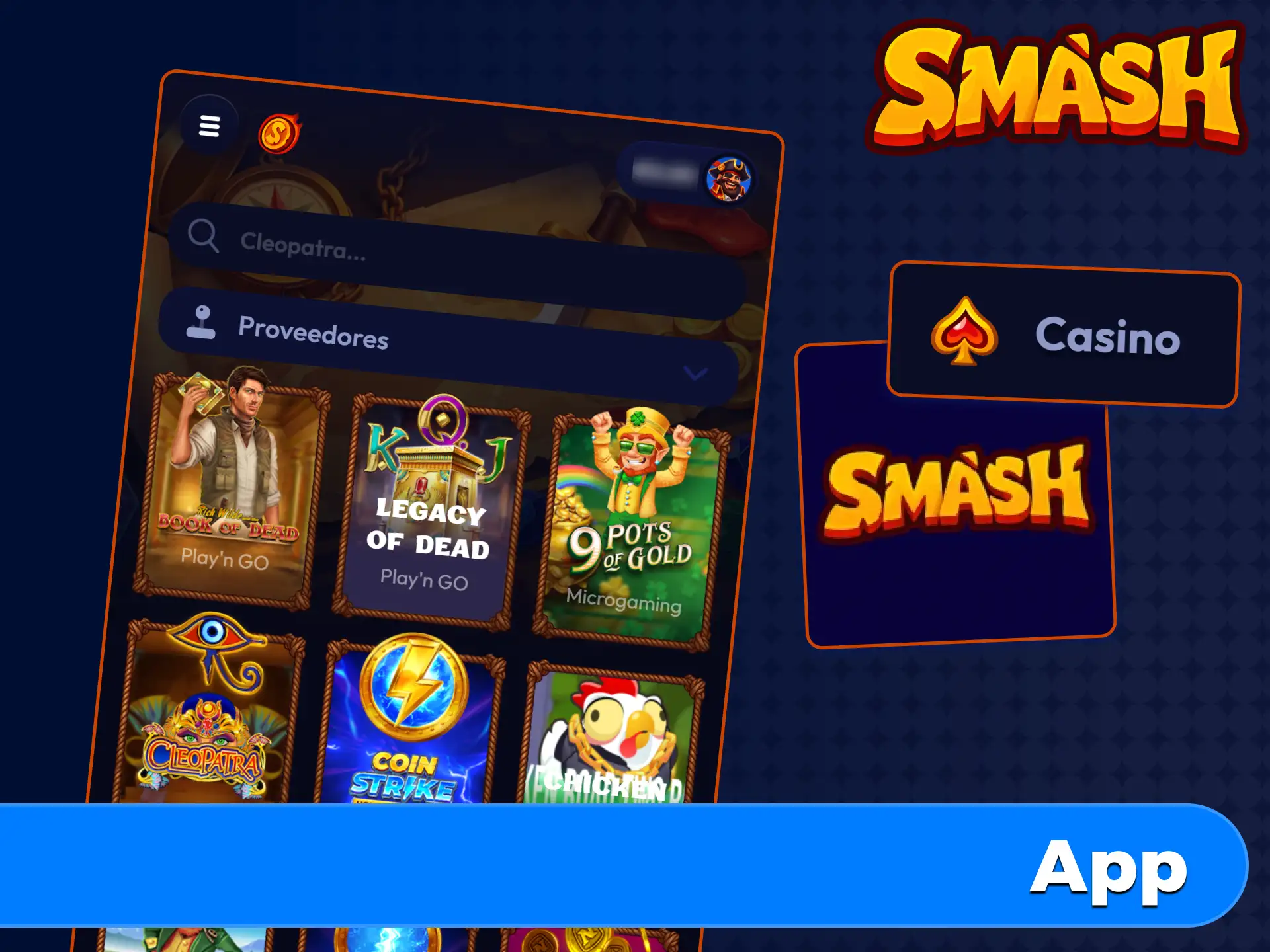Smash en móvil: navegador estándar vs PWA para Android e iOS con acceso completo al catálogo.