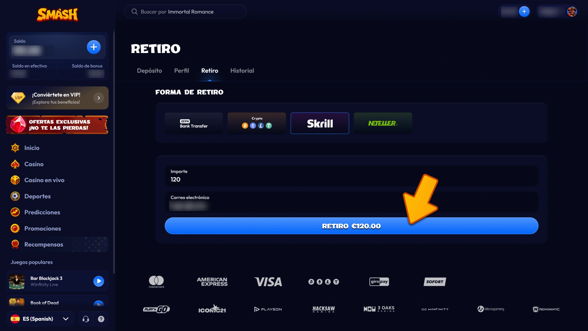 Confirma tu solicitud de retiro para procesar tus ganancias en Smash.